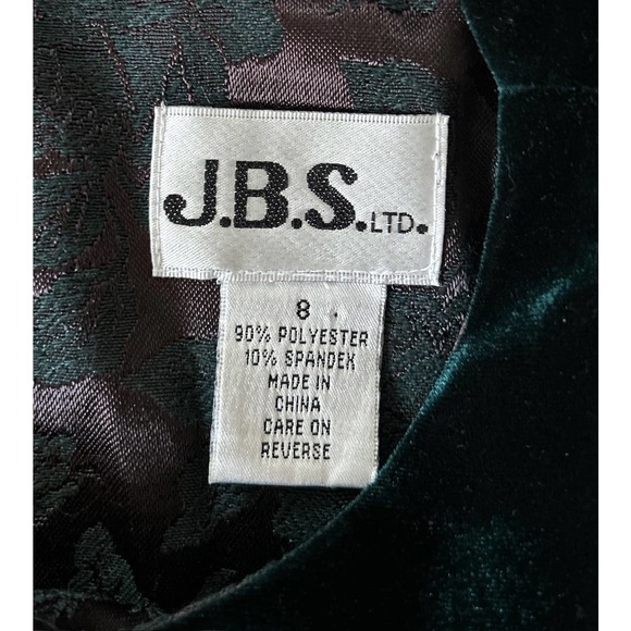 J.B.S. Vintage‎ Women’s Size 8 Emerald Green Velvet Dress - Picture 8 of 9